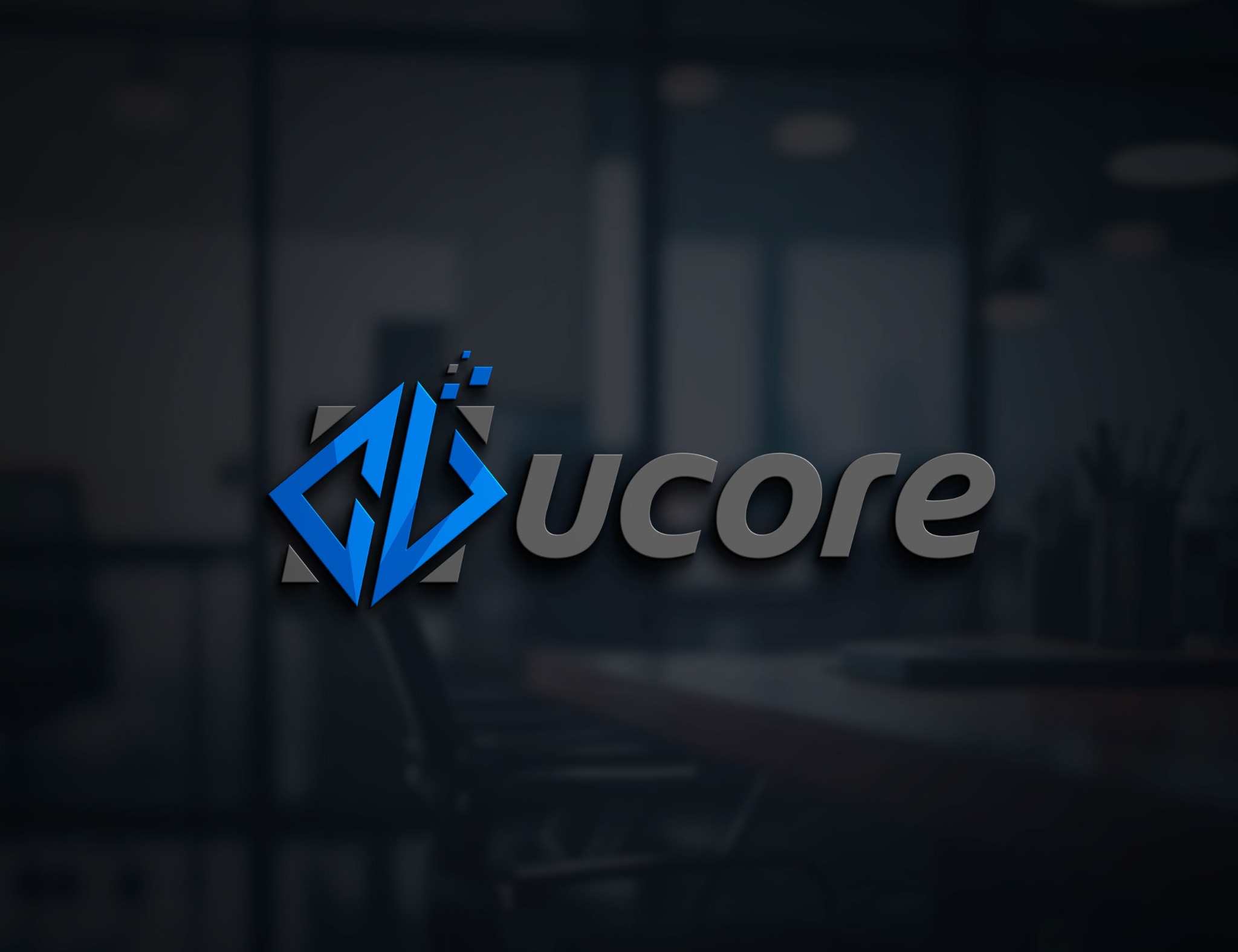 ucore logo in onze werkruimte